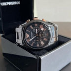 Emporio Armani AR1410 Valente Ceramic Men's Black & Rose Gold Watch