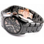 Emporio Armani AR1410 Valente Ceramic Men's Black & Rose Gold Watch