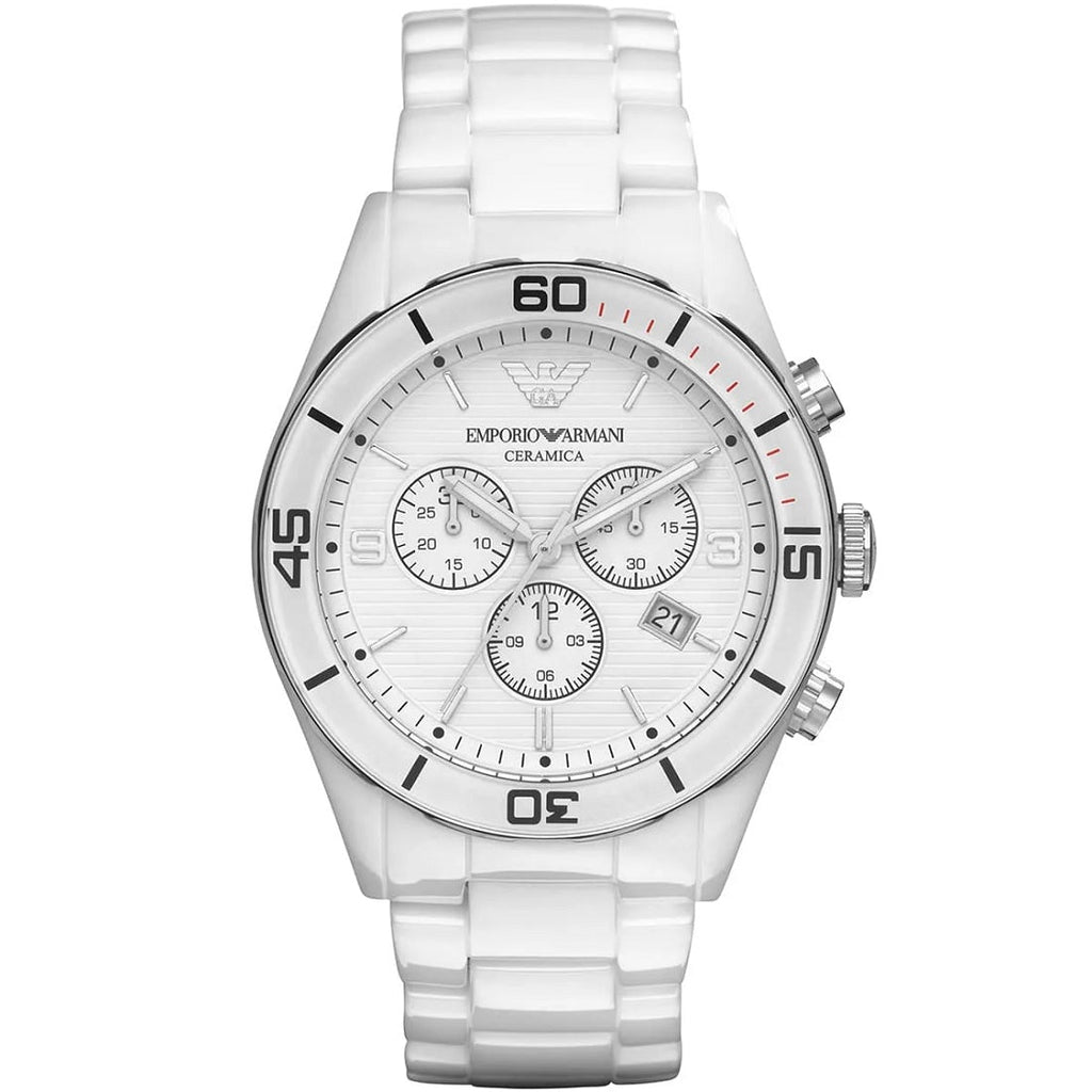 Emporio Armani AR1424 Leo Men's White Ceramic Watch