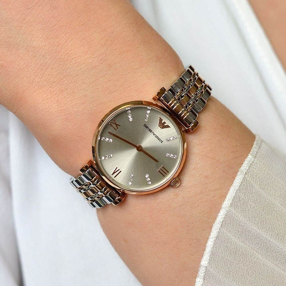 Emporio Armani AR1840 Gianni T-Bar Women's Two-Tone Watch