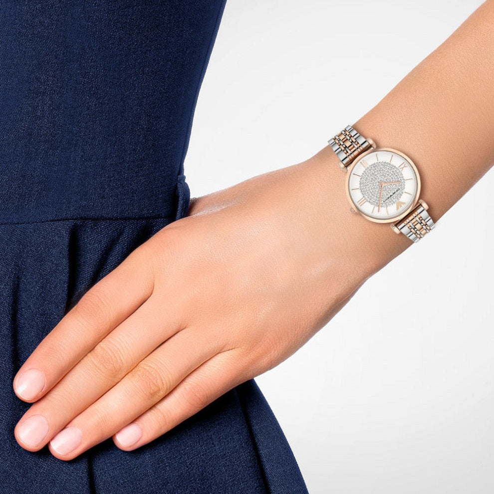 Emporio Armani AR1926 Gianni T-Bar Women's Two-Tone Watch