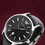 Emporio Armani AR2411 Renato Men's Black Leather Watch
