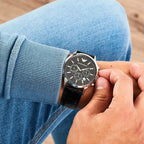 Emporio Armani AR2447 Renato Men's Black Leather Watch