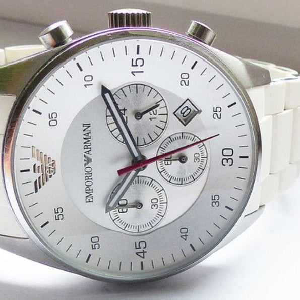 Emporio Armani AR5859 Sportivo Men's White Silicone Watch
