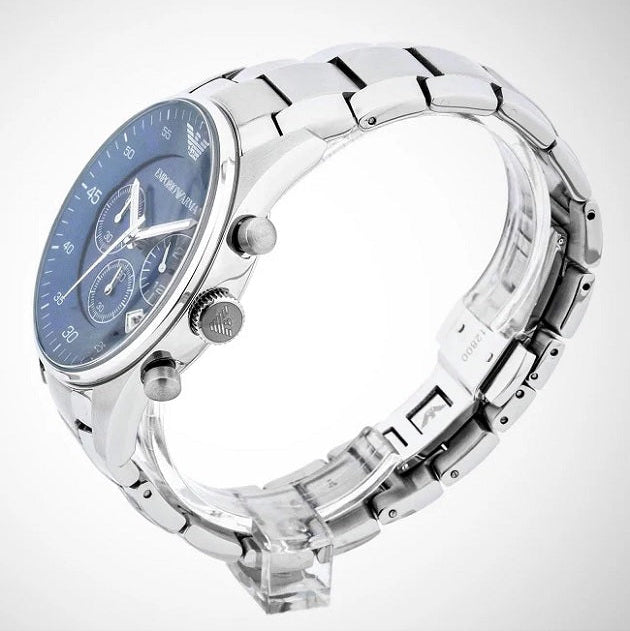 Emporio Armani AR5860 Sportivo Men's Silver & Blue Chronograph
