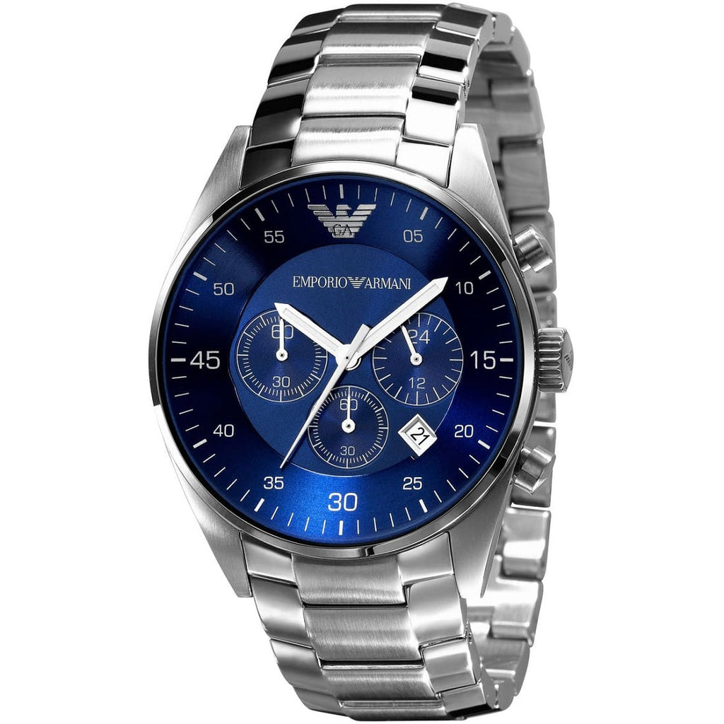 Emporio Armani AR5860 Sportivo Men's Silver & Blue Chronograph