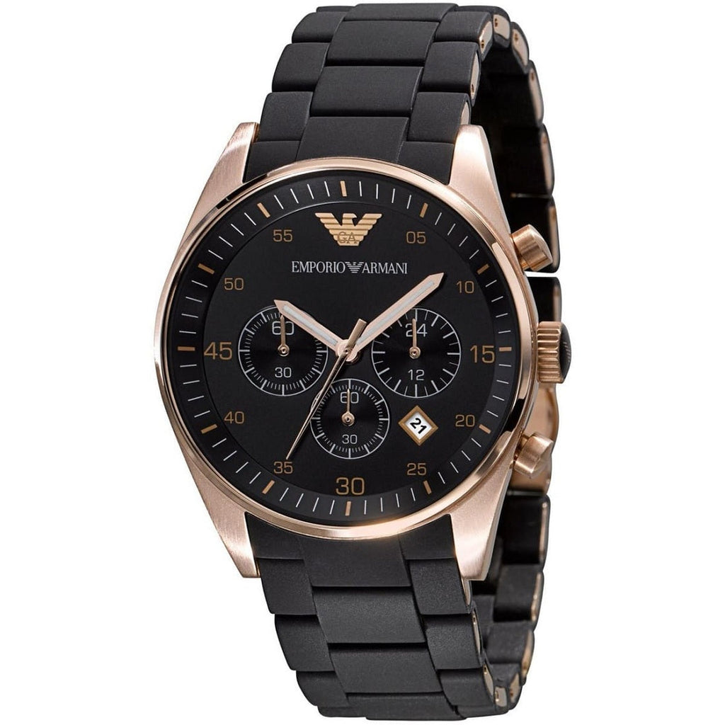 Emporio Armani AR5905 Sportivo Men's Black & Rose Gold Watch