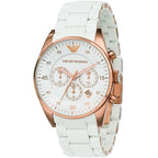 Emporio Armani AR5919 Sportivo Men's White & Rose Gold Watch