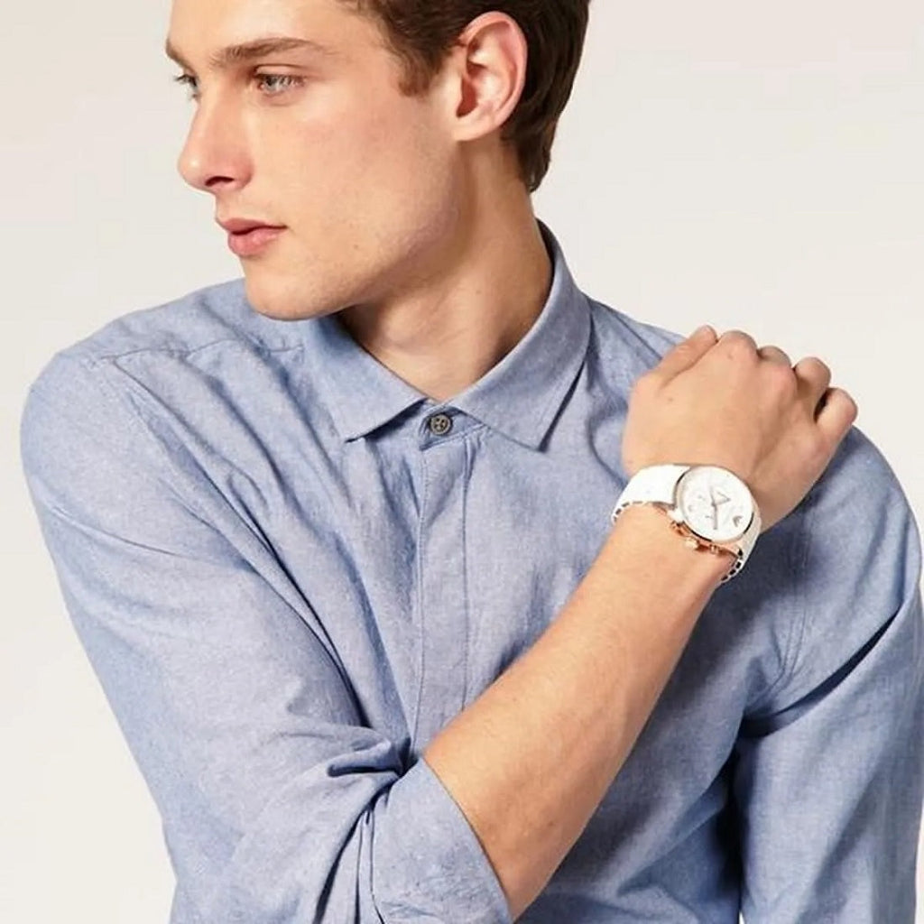 Emporio Armani AR5919 Sportivo Men's White & Rose Gold Watch