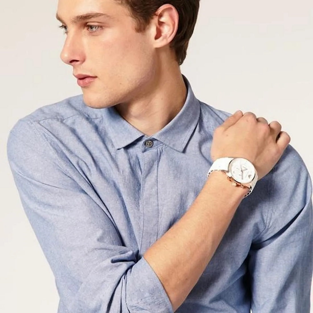 Emporio Armani AR5919 Sportivo Men's White & Rose Gold Watch