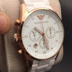 Emporio Armani AR5919 Sportivo Men's White & Rose Gold Watch