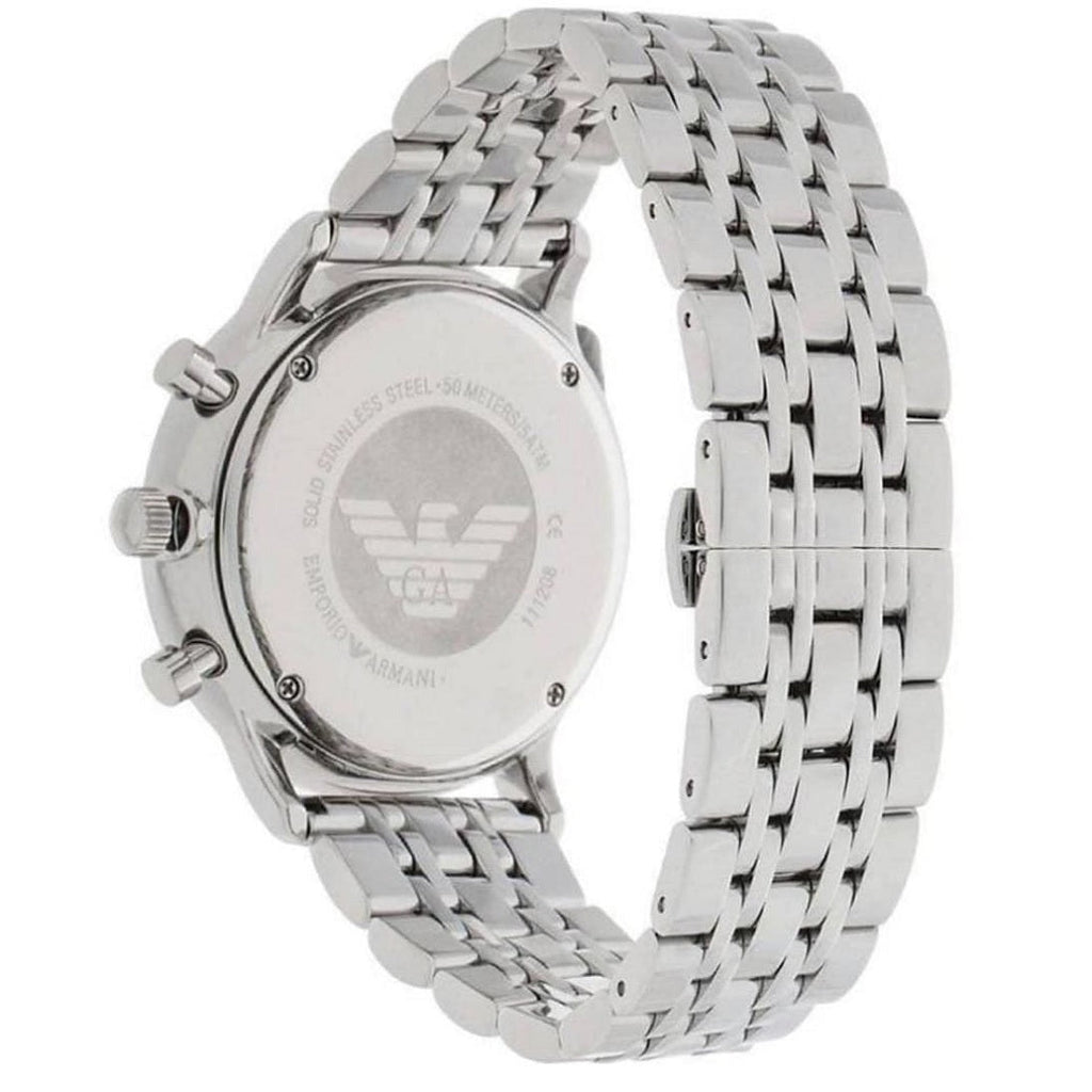 Emporio Armani AR5988 Tazio Men's Silver & Black Chronograph