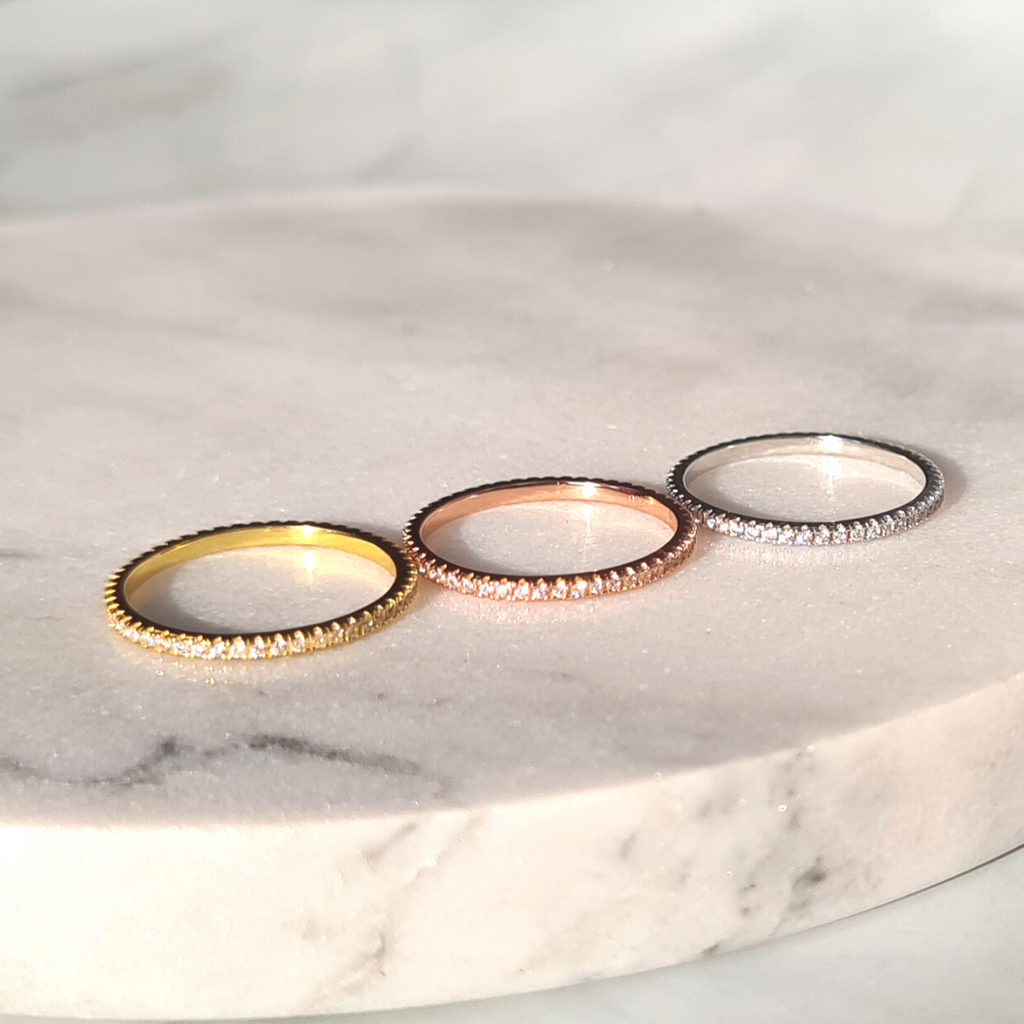 Thin Full Eternity Ring (1.2 mm) in Rose Gold
