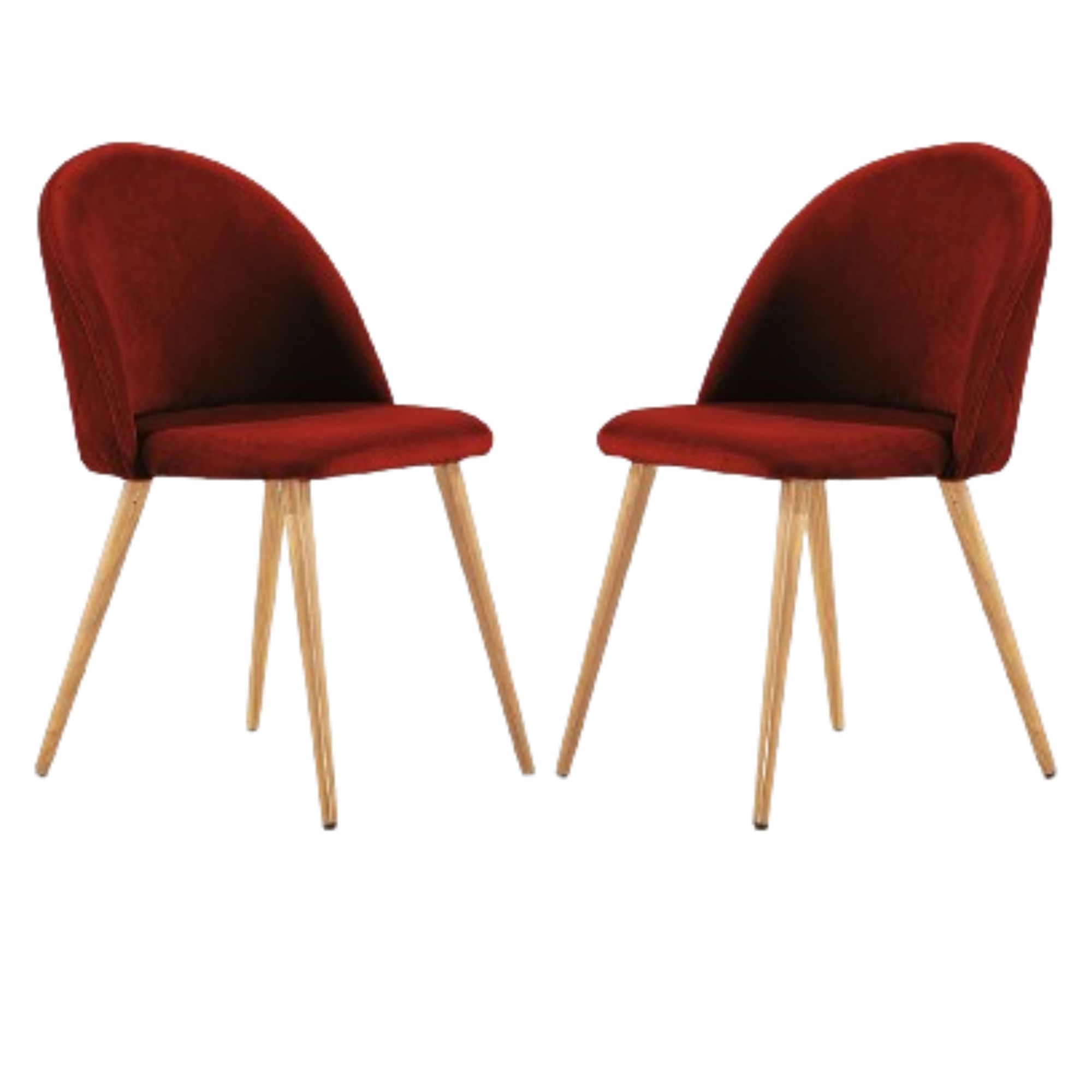Velvet Dining Chair Or Dressing Table Chair Red Set of 2