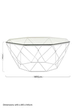 Clear Glass and Chrome Finish Hexagonal Coffee Table