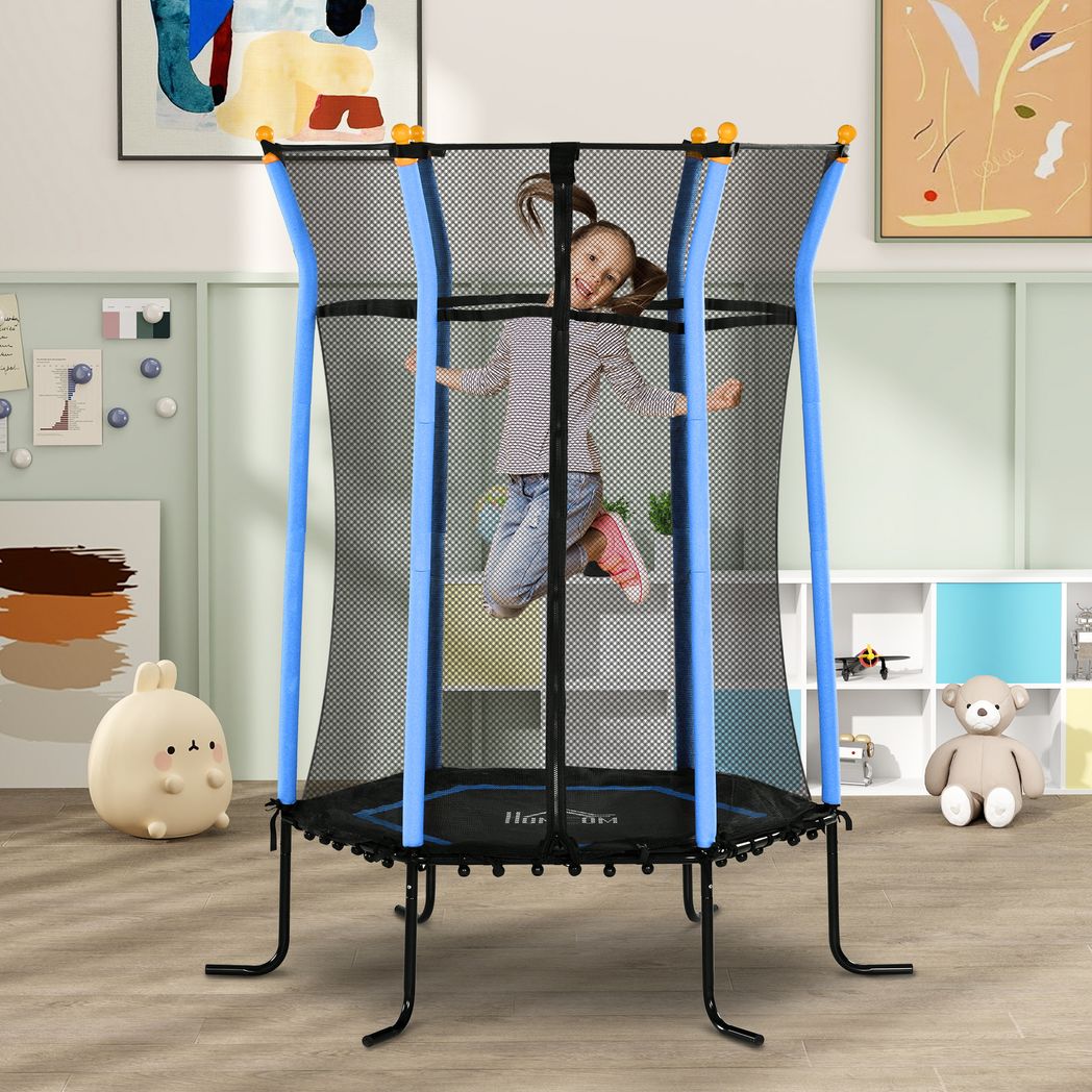 5.4FT Kids Trampoline with Enclosure Indoor Outdoor