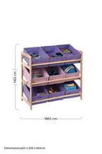 Kids Pink and Purple 3 Tier Storage Unit with Pine Wood Frame