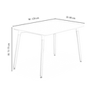 Halo Dining Set, a Table and Chairs Set of 4, White/Grey