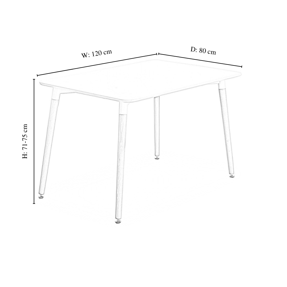 Halo Dining Set, a Table and Chairs Set of 4, White/Grey