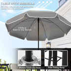 6 Pieces Garden Furniture Set with Parasol, Folding Chairs