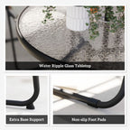 6 Pieces Garden Furniture Set with Parasol, Folding Chairs
