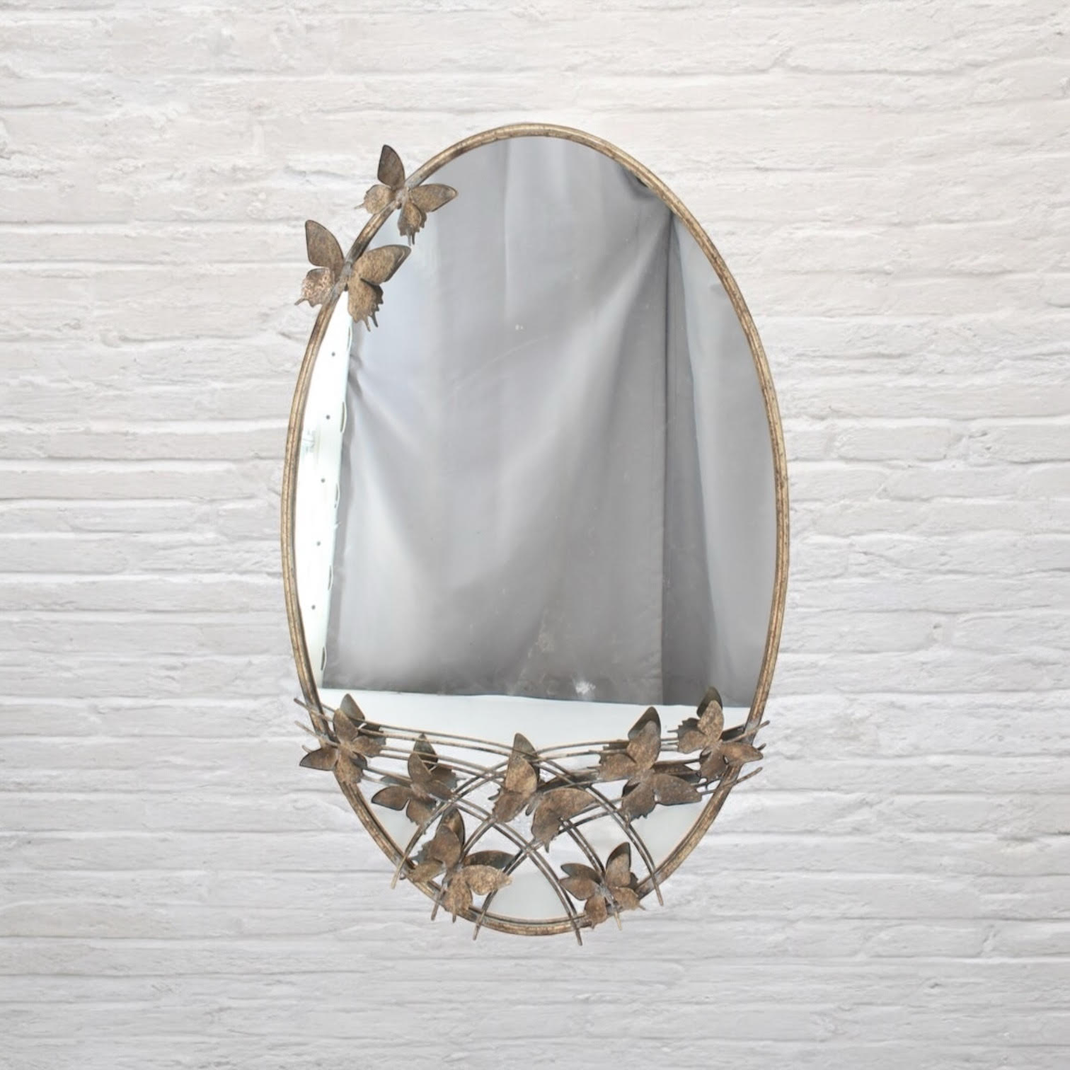 102cm Oval Metal Mirror