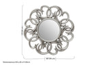 Silver Finish Swirl Round Wall Mirror