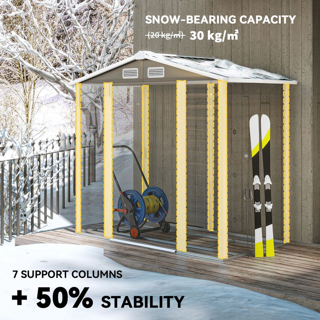 7 x 4ft Upgraded Metal Shed with Lock, Easy to Assemble
