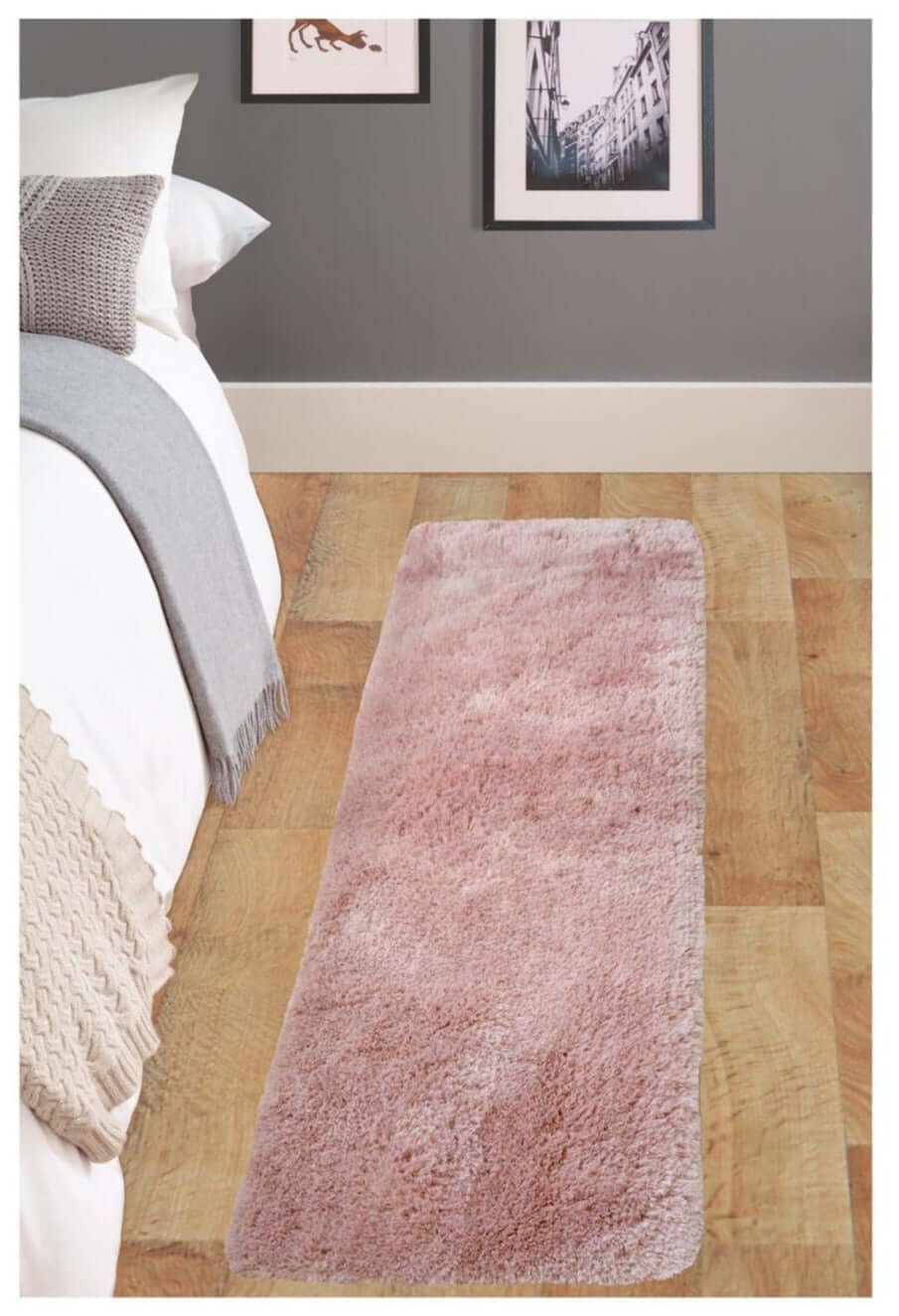 Soft Washable Pink Shaggy Rug