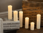 6pc Flameless LED Pillar Candles Ivory Flickering Candle Set