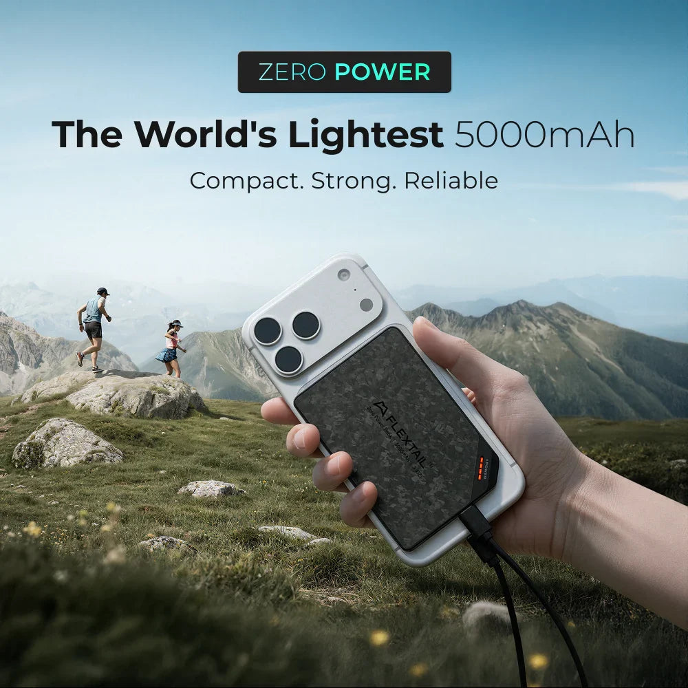 Flextail ZERO POWER 5,000C - The World's Lightest & Thinnest 5,000mAh Power Bank (85g)