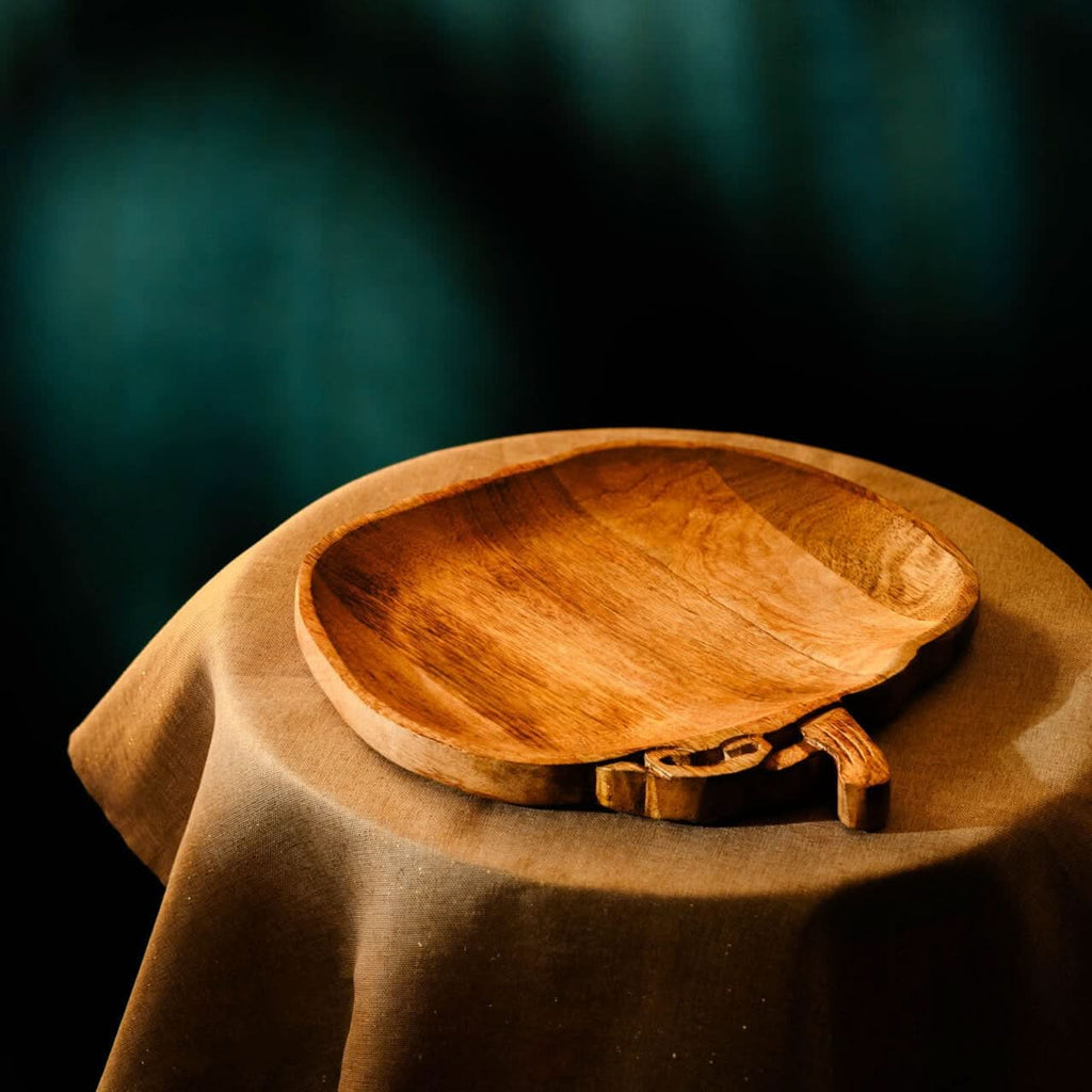 Wooden Pumpkin Serving Tray Handcrafted Mango Wood Board 30cm