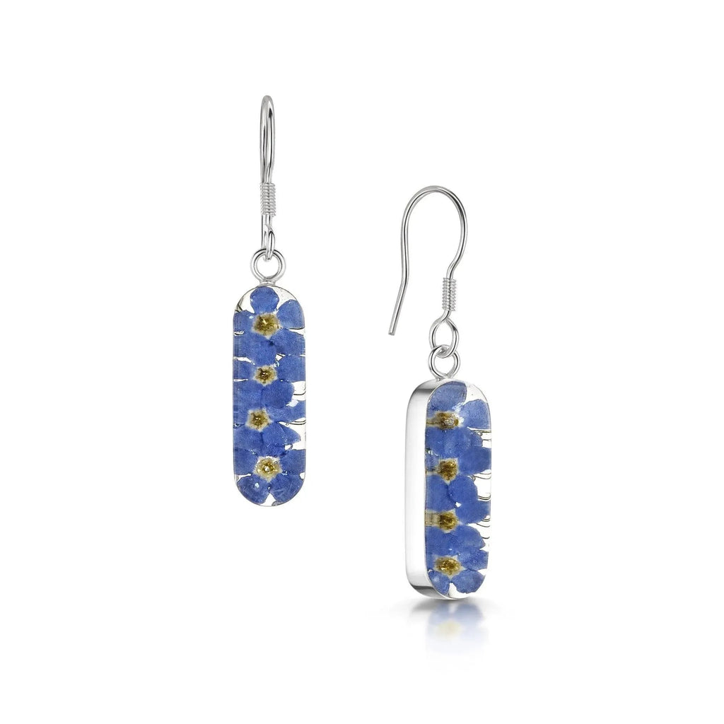 Forget-Me-Not Vertical Bar Drop Earrings Sterling silver