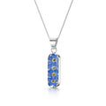 Forget-Me-Not Vertical Bar Pendant Necklace Sterling silver
