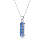 Forget-Me-Not Vertical Bar Pendant Necklace Sterling silver