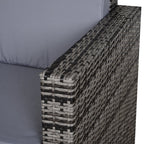 Rattan Wicker 2-seat Sofa Loveseat Padded Garden Furniture Grey