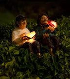 Grandmother & Grandfather Solar Garden Ornament Set – Light Up Outdoor Statues