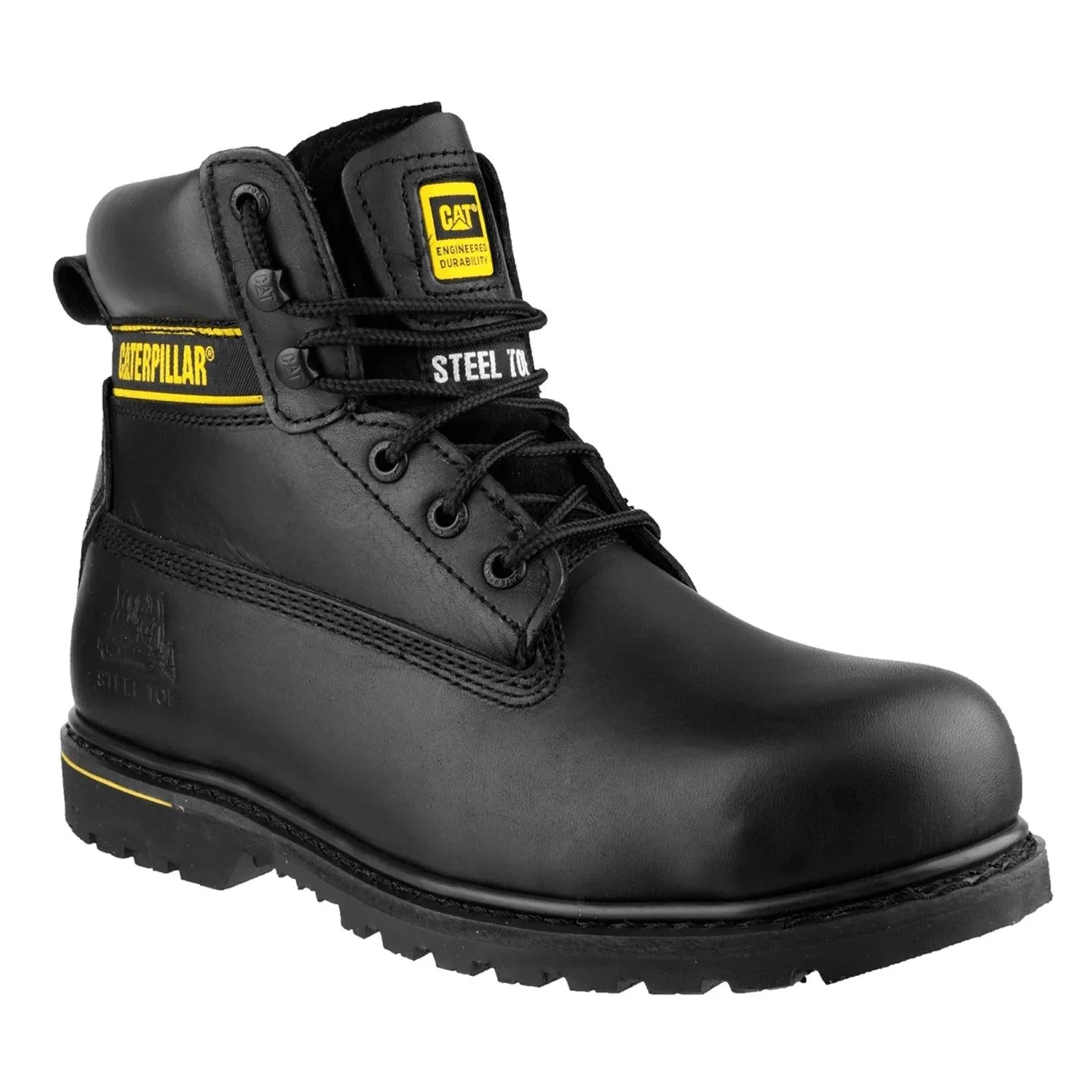 Caterpillar CAT Holton Steel Toe SB FO HRO SRC Work Boot Black