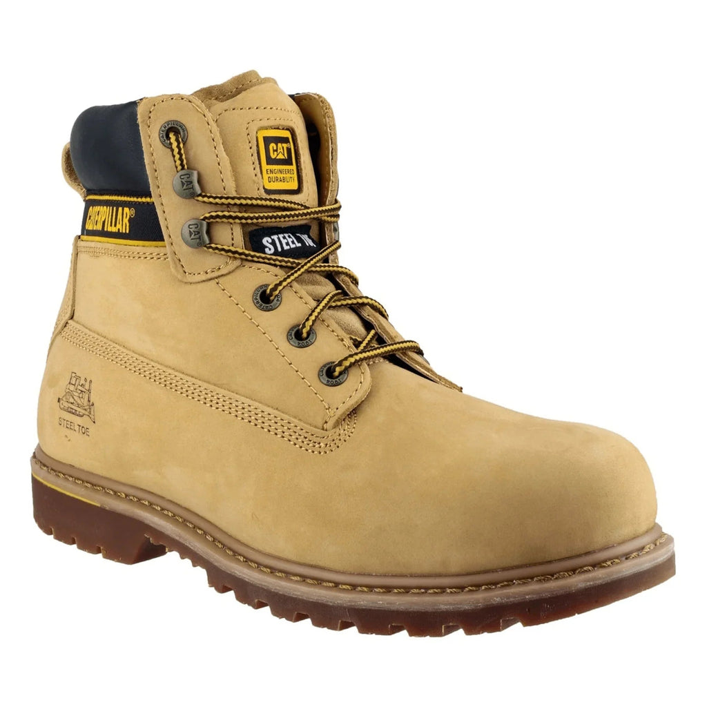 Caterpillar CAT Holton Steel Toe S3 HRO SRC Work Boot with Midsole Honey