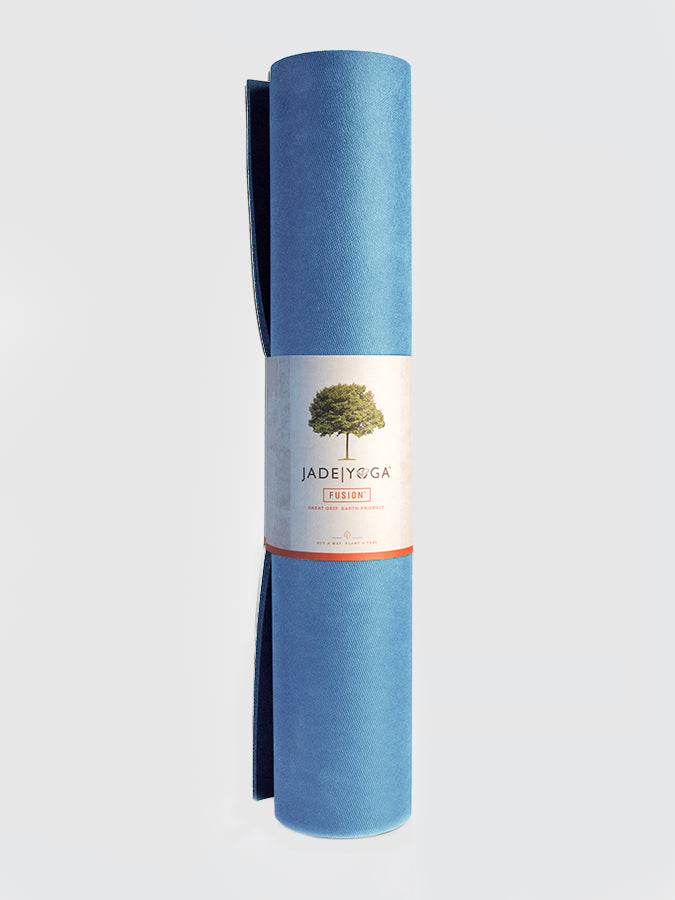 Jade Yoga Fusion 68" Yoga & Pilates Mat 8mm Slate Blue