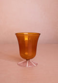 Whimsical Amber Glasses with Pink Base - Set of 2