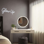 Round Vanity Face LED Mirror Black 60x67cm