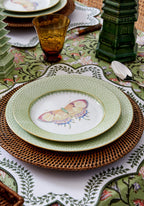 Green Apple Lace Plate Butterfly Side/Pudding Plates - Set of 4