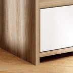 Bedside Table with Drawer for Bedroom, Living Room, Natural Wood Effect