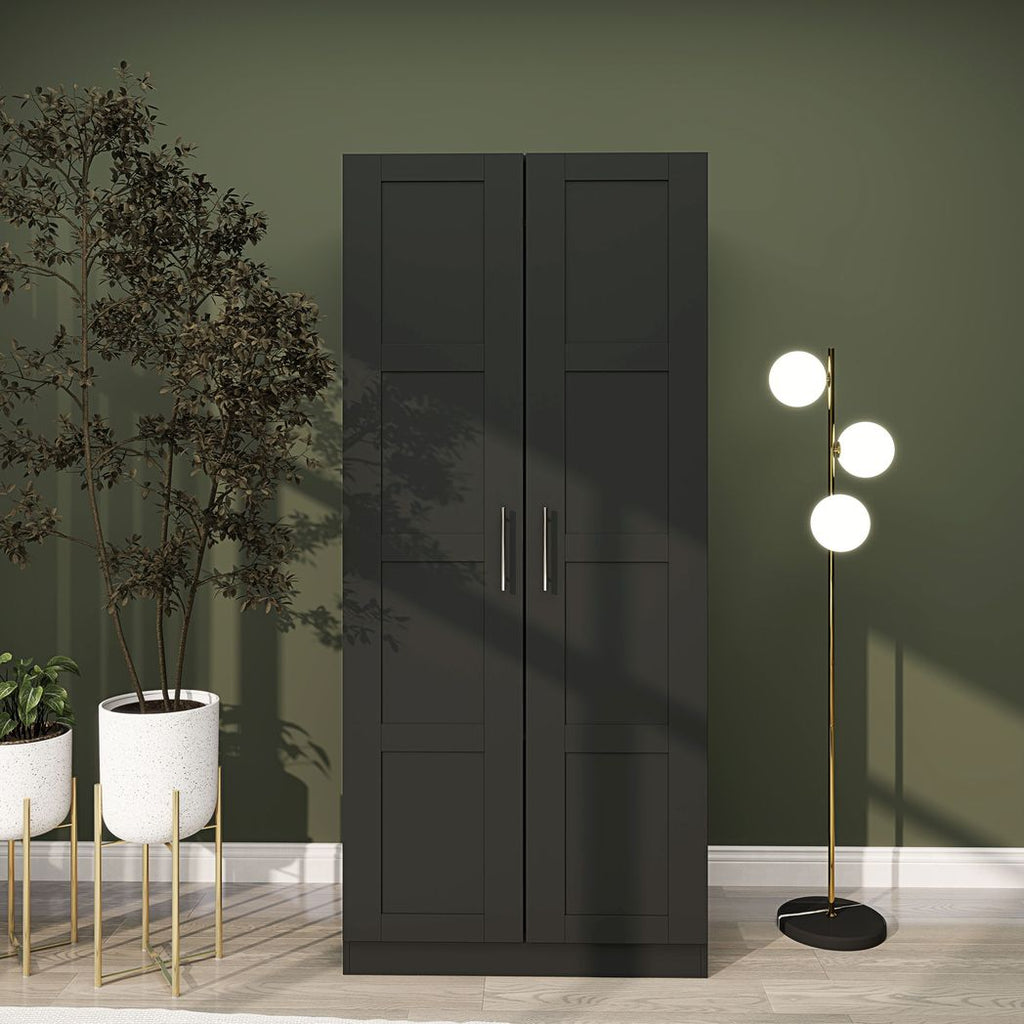 Wardrobe for Bedroom, Double Wardrobe with Hanging Rail