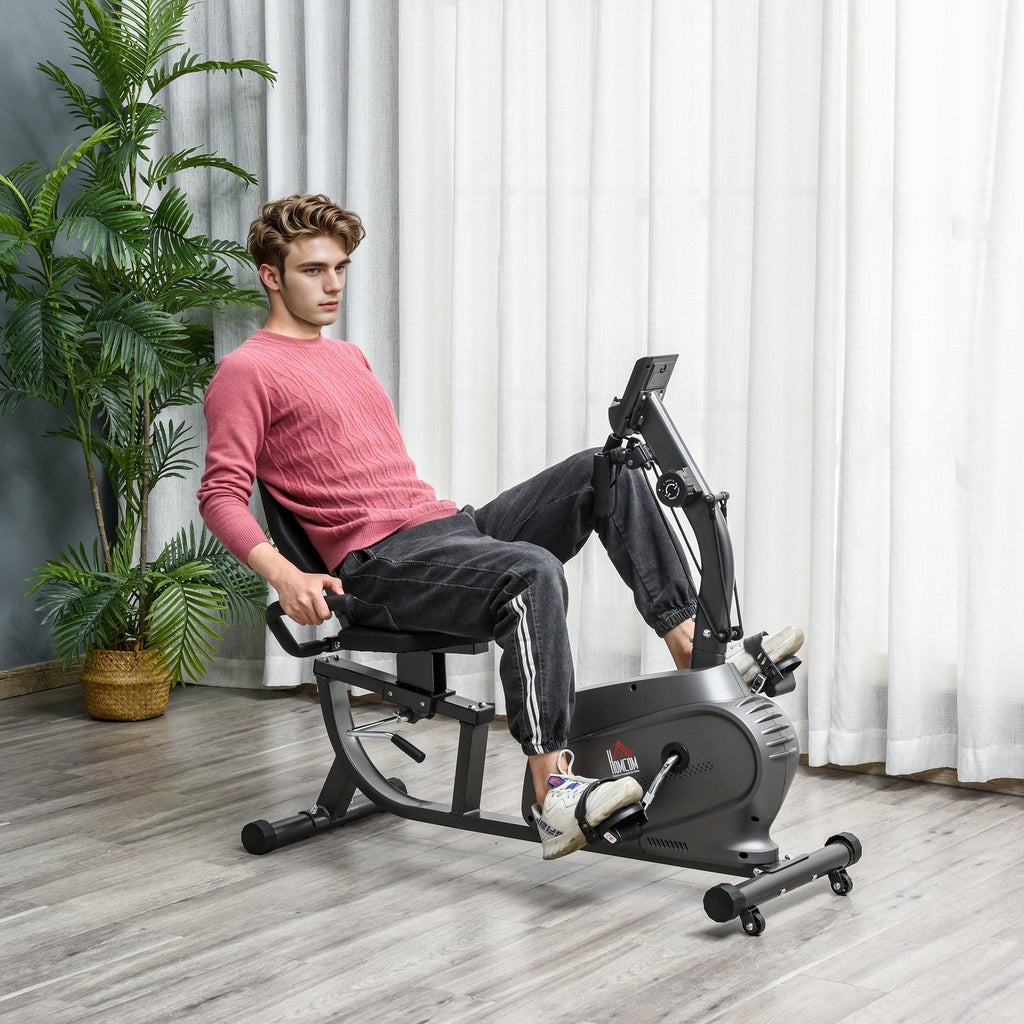Exercise Training Stationary Cycling Bike w/ LCD Monitor & Pad Holder