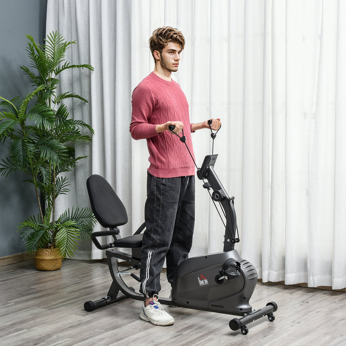 Exercise Training Stationary Cycling Bike w/ LCD Monitor & Pad Holder