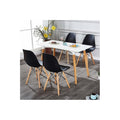 Dining Table and Ghost Chair Set for 4 - Eiffel Plastic Chairs and a Rectangle Dining Table