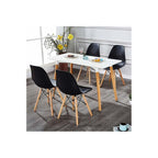 Dining Table and Ghost Chair Set for 4 - Eiffel Plastic Chairs and a Rectangle Dining Table