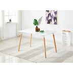 Dining Table and Ghost Chair Set for 4 - Eiffel Plastic Chairs and a Rectangle Dining Table